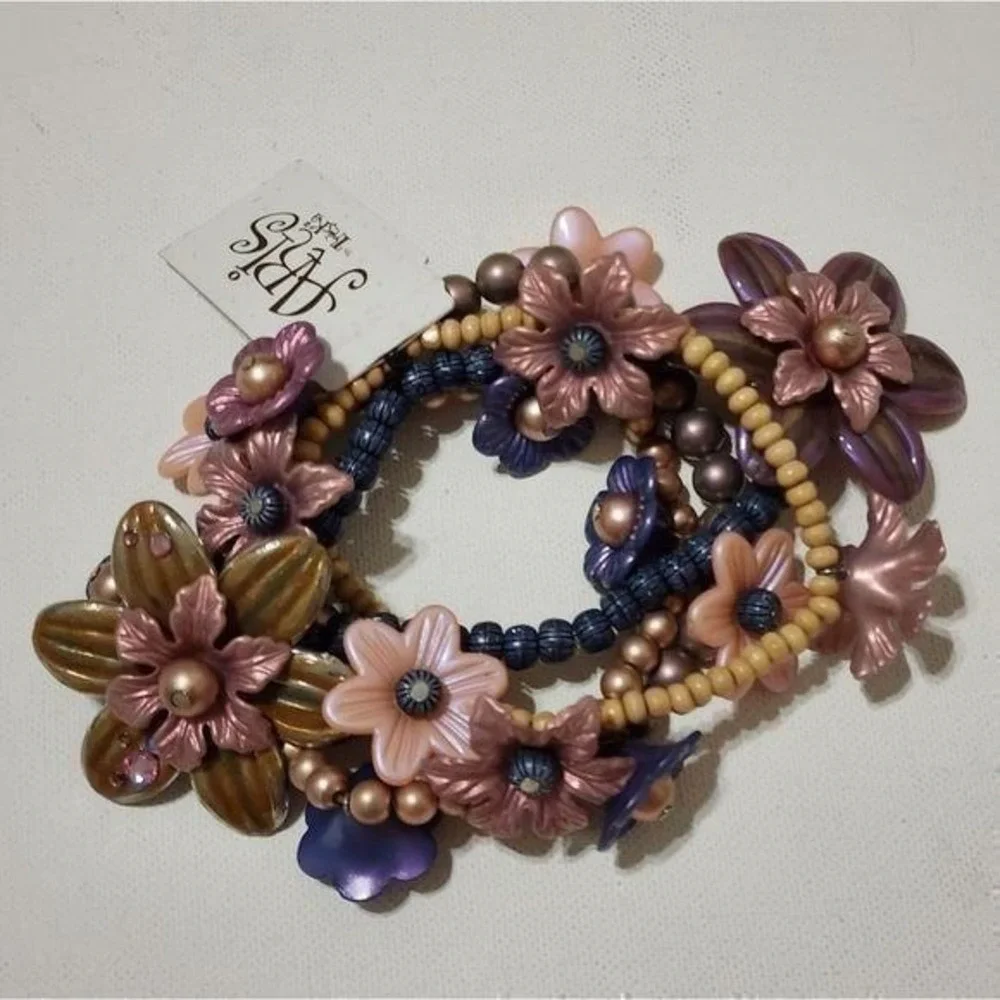 Treska flower beaded bracelet‎ bundle lot new!!!